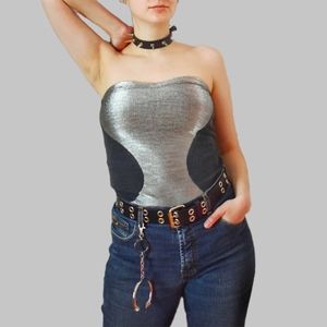 NWT Nör Denmark Grey Silver Tube Top